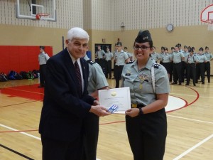 Cadet Selin Gore with COL(Ret) Neal Delisanti