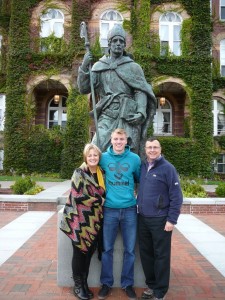 Sam Buran with parents Ann and Scott Buran