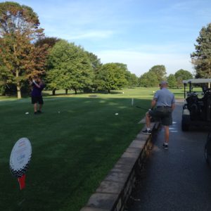 A strong Tee-off with Chapter Board member Karl Robinson providing encouragement.